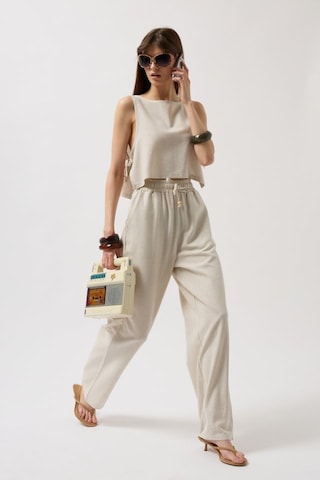 Yandan Bağlamalı Crop Bluz Altın