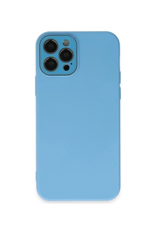 Mey İthalat iPhone Uyumlu 12 Pro Max Kılıf Lansman Glass Kapak - Mavi
