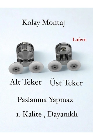 Dayanıklı Duşakabin Tekerleği Alt Üst Sürgülü Cam Kabin Tekeri Rulman Metal Gövdeli 8 Li Set Çok Renkli