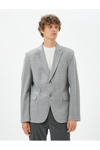 Koton Blazer Ceket Slim Fit Düğmeli Çift Cep Detaylı Antrasit 4wam50006hw Antrasit