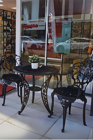 Ceritti Ferforje Görünümlü Plastik 2 Kişilik Masa Takımı-1006 Siyah