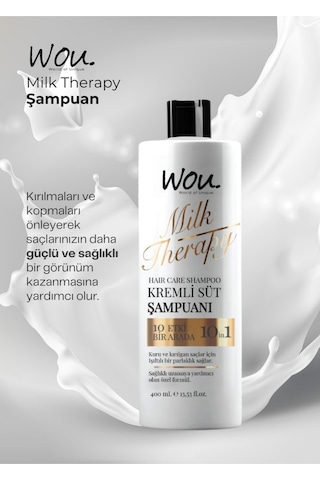 Wou Milk Therapy Şampuan 400 Ml Milk Therapy Milk Therapy Saç Bakım Sütü 150ml