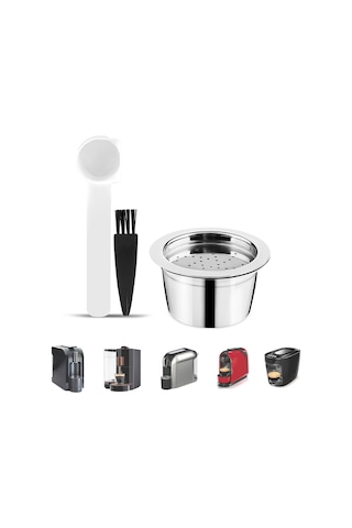 Xiyyadms Paslanmaz Çelik K-fee Makineleri İçin Yeniden Doldurulabilir Kahve Kapsülü - Fırça Ve Kaşık Hediyeli