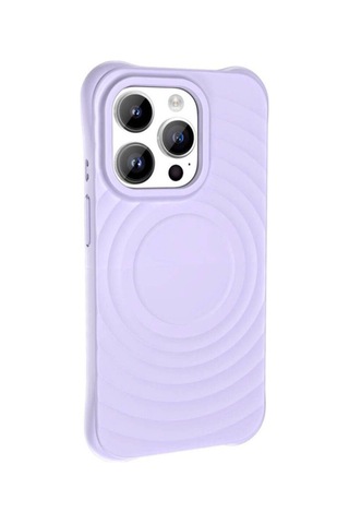 Apple Uyumlu iPhone 14 Pro Max M-safe Şarj Özellikli Airbagli Mat Görünümlü Zore Hepi Kapak Lila