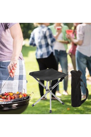 Homyl Kamp Taburesi Küçük Katlanır Sandalye Hafif Seyahat L Siyah Çok Renkli