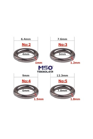 MSO Olta Balıkçılık Paslanmaz Çelik Solid Ring Halka Jig Asist