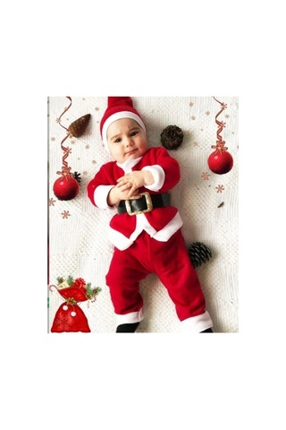 Erkek Çocuk Noel Kostümü Yılbaşı Kostümü Noelbaba Kırmızı