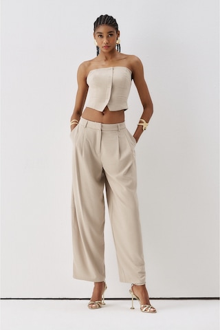 Sagaza Studio Ss6167 Straplez Fermuarlı Body Bej