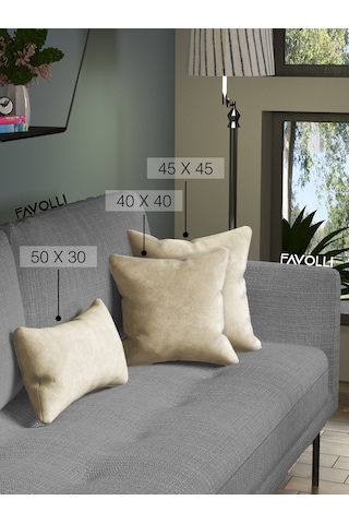 Br Favolli Kadife Dokulu Pastel Grisi Kırlent Kılıfı Dream Serisi Punch Için Uygun Gizli Fermuar Pastel Grisi