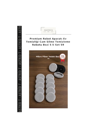 Premium Robot Aparatı Ev Temizliği Cam Silme Temizleme Robotu Bezi 5 Li Set S9 Çok Renkli