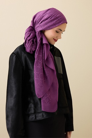İmannooor İman I Kafes Krem Tencel Pamuk İpek Şal 70x200