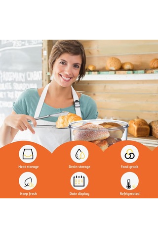 Xindoker Keskin Taşınabilir Pet Cam Renkli Ekmek Depolama Kutusu + Paslanmaz Çelik Ekmek Kapağı Seti - Taze Tutma Özelliği İle Ev Yapımı Ekmek, Pastalar İçin Şeffaf