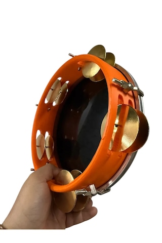 Arap Fasıl Tefi Profesyonel Turuncu Carbon Kasnak Mitello Siyah F