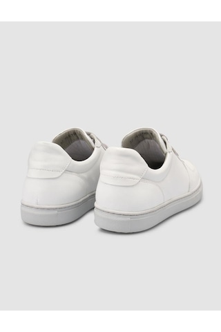 Monamae Beyaz - Gri Detaylı Kadın Sneaker Beyaz