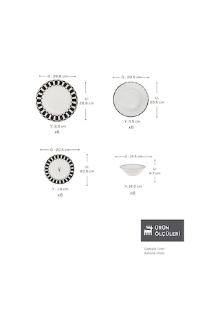 Karaca  Elegance Bone Aries 24 Parça 6 Kişilik Yemek Takımı