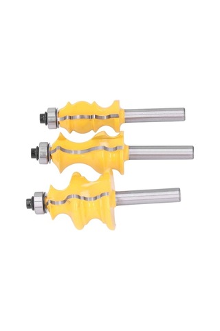 Besthome1 3'lü Yüksek Performanslı Ahşap Şekillendirme Freze Uç Seti, 8mm Sap Çapı İle Pürüzsüz Kesim