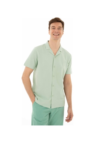AR-MA Arma Erkek % 100 Pamuk Penye Pike Regular Fit Polo Yaka Gömlek Y25374351101 Yeşil-y2 Yeşil