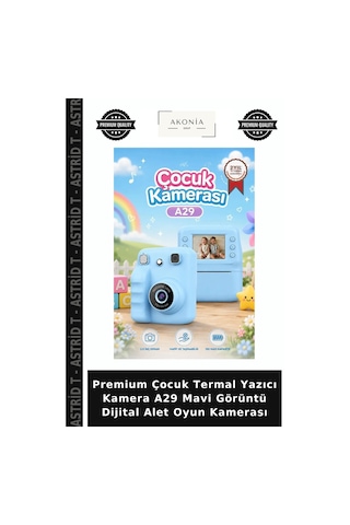 Premium Çocuk Termal Yazıcı Kamera A29 Mavi Görüntü Dijital Alet Oyun Kamerası