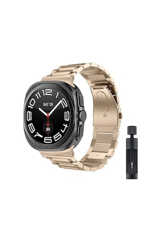 Samsung Galaxy Uyumlu Watch 7 Ultra 47mm Kordon Klipsli Metal Kordon 04 +kısaltma Aparatı