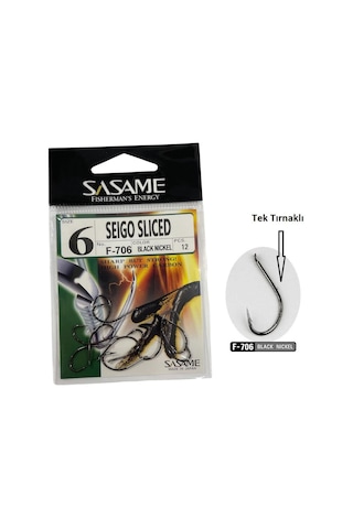 Sasame F-706 No:6 Seigo Sliced Black Nikel Olta İğnesi 12 Adet Standart