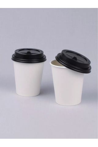 Softhomecraft Kağıt Kupa 250 Ml 50 Adet, Beyaz, Kapaklı 173946809 100 adet