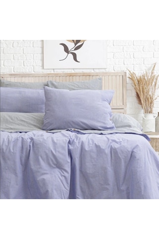 Tek Kişilik %100 Pamuk Ranforce Nevresim Takımı 160x220 Cm Lila Lastiksiz Çarşaflı Lila