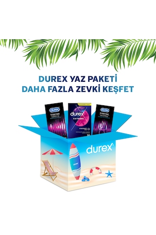 Durex Yaz Paketi – Extreme Prezervatif 20'li + Devil Ring Titreşimli Halka + Intense Uyarıcı Jel 10 ML