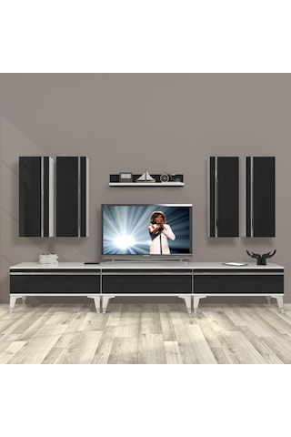Decoraktiv Eko 8d Mdf Silver Tv Ünitesi Tv Sehpası Beyaz - Siyah