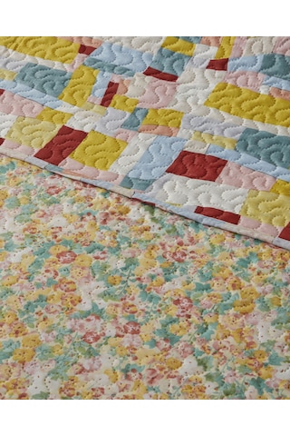 English Home Ripple Bloom Çift Kişilik Çok Amaçlı Örtü 200x220 Cm Turuncu Turuncu