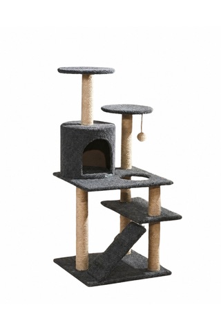 Missidea Nrs-0090 Yuvarlak Yuvalı Dekoratif Kedi Tırmalama Evi Antrasit