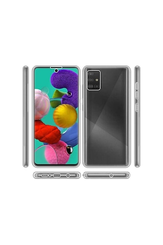 Galaxy A51 Kılıf Zore Enjoy 360 Derece Tam Kaplayan Silikon Kılıf Renksiz
