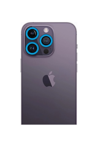 Newface - 404 - iPhone Uyumlu 12 Pro Max Neon Fosforlu Kamera Lens - Csmo-tex - - Mavi