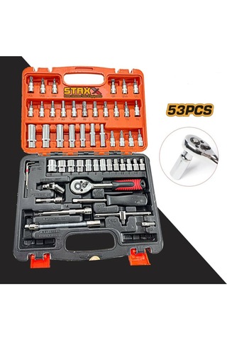 Cr-v Max 1/4 Cırcırlı Lokma Anahtar Takımı Bits Uç Seti 53 Parça