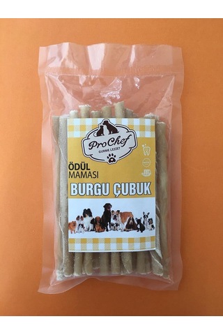 25 Adet Naturel Burgu Çubuk 125 Gr Köpek Kemiği & Ödül Maması Doğal Sığır Derisi