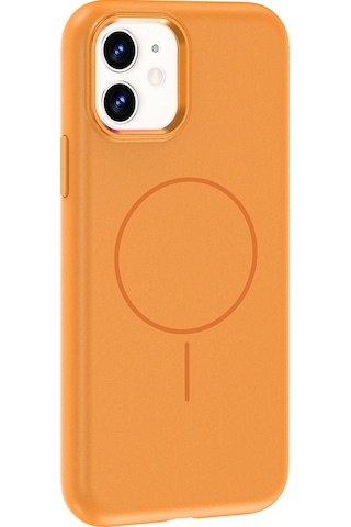 Nourthkiingdom Apple Uyumlu iPhone 11 Kılıf M-safe Şarj Özellikli Metal Kamera Çerçeveli Nrtk Edi Silikon Kapak - Turuncu Turuncu