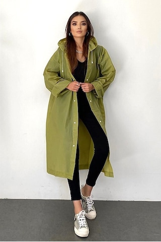 Marlux M21M Unisex Kapüşonlu Çıtçıtlı Eva Yağmurluk - Haki