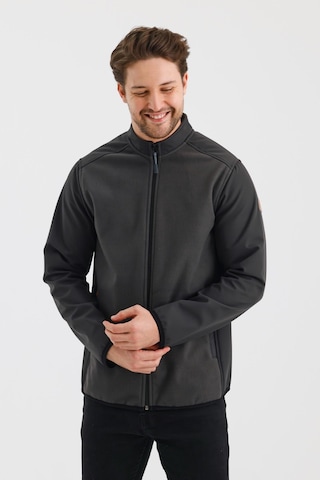 Alexandergardi Alexandergardı Dik Yaka Fermuarlı Astarsız İçi Polar Su İtici Softshell Kumaş Mont E24-mnt-02 001