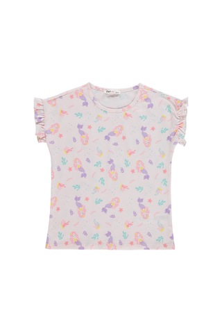 Civil Girls Deniz Kızı Desenli 6-9 Yaş Pijama Takımı - Uçuk Pembe-lila