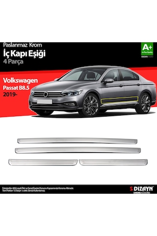 S-Dizayn Volkswagen Passat B8.5 Krom İç Kapı Eşiği 4 Parça 2019 ve Üzeri