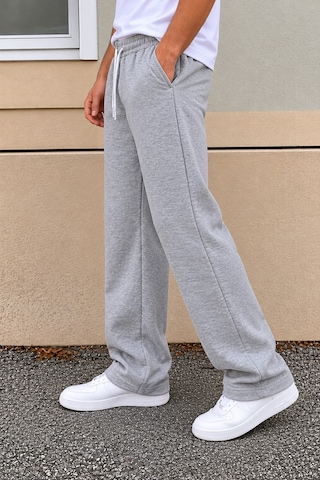 Tarz Cool Erkek Oversize Baggy Fit Eşofman Altı %100 Pamuk 3 İplik Şardonlu Bol Paça Rahat Kesim Gri