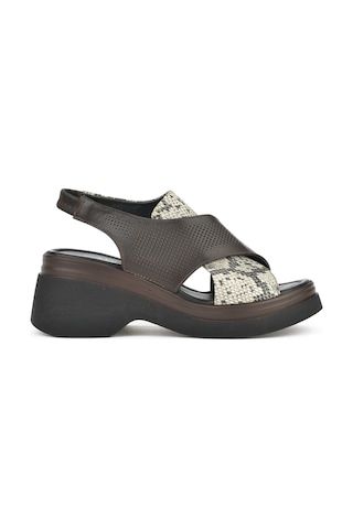 Ziya, Kadın Hakiki Deri Topuklu Sandalet 151992z64001 Kahve 151992z64001 300 Kahve