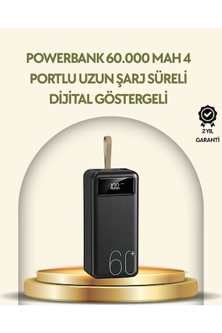 Tüm Cihazlarla Uyumlu Led Fenerli 4 Çıkışlı Powerbank