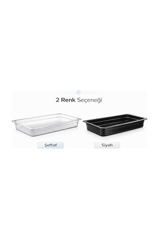 1/4 Gn Siyah Polikarbon Gastronom Küvet 26x16 Cm 15 Cm Derinlik