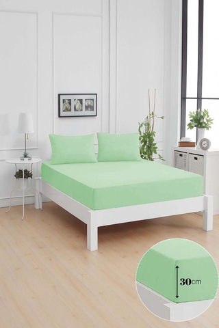 Mirava Premium %100 Pamuk Penye Lastikli Tek Kişilik Çarşaf Takımı 1 Yastık Kılfı Dahil Mint Yeşil 120x200cm Mint Yeşili