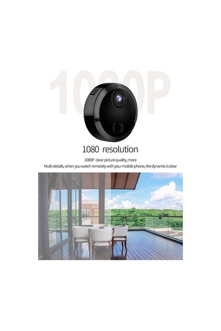 Neevoyu Siyah Mini Kablosuz Wifi İzleme Kamerası - 1080p Hd, İki Renkli Gece Görüşü, Hareket Algılama, Dahili Li-pol Batarya Siyah