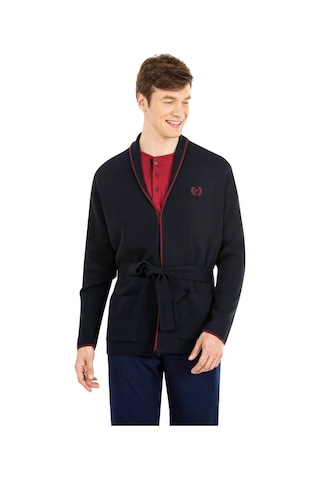 Pierre Cardin 5630 Erkek Triko Sabahlıklılı Uzun Kollu Pijama Takımı-lacivert Lacivert