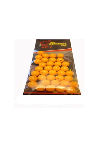 Sazan Dip Yemi Turuncu Boncuk 10 Mm (Dar Delik) 35 Adet