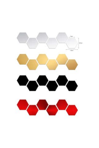 Yifomall 24 Adet Akrilik Altıgen Yansımalı Duvar Stickerı - Ev Dekoru Dıy, Çocuk Odası/yatak Odası/banyo Uygun, Gümüş, 10x8.5x5cm, Kolay Kurulum Gümüş