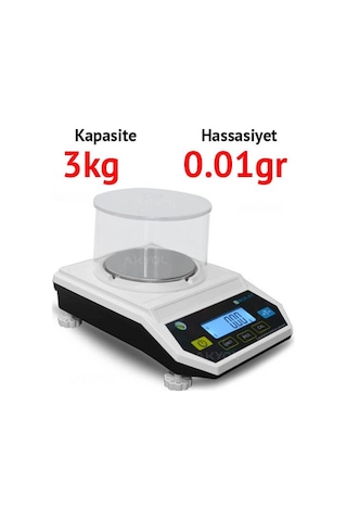 Fly 3000 Hassas Tartım Terazisi - Hassasiyet: 0.01Gr. Max: 3Kg.
