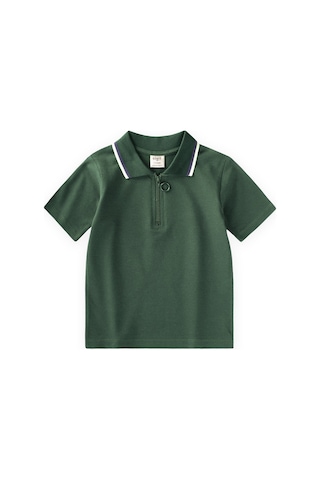 Cigit Polo Yaka T-shirt 2-10 Yaş Haki Yeşil